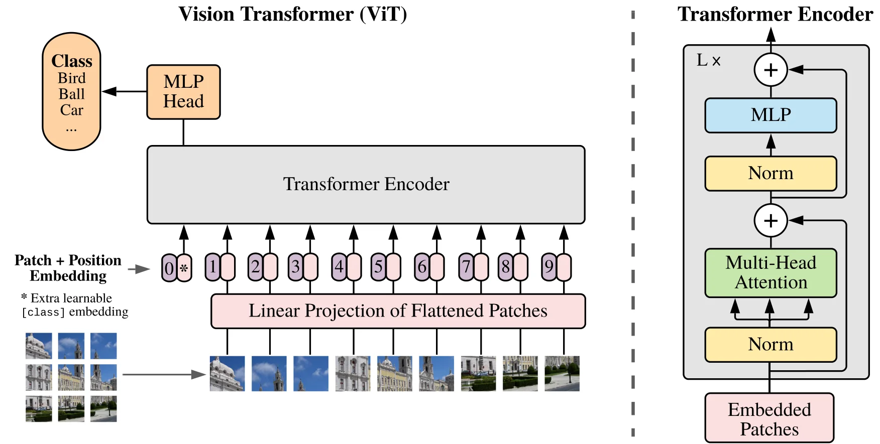 ViT 模型总览（An Image is Worth 16x16 Words, Fig.1）