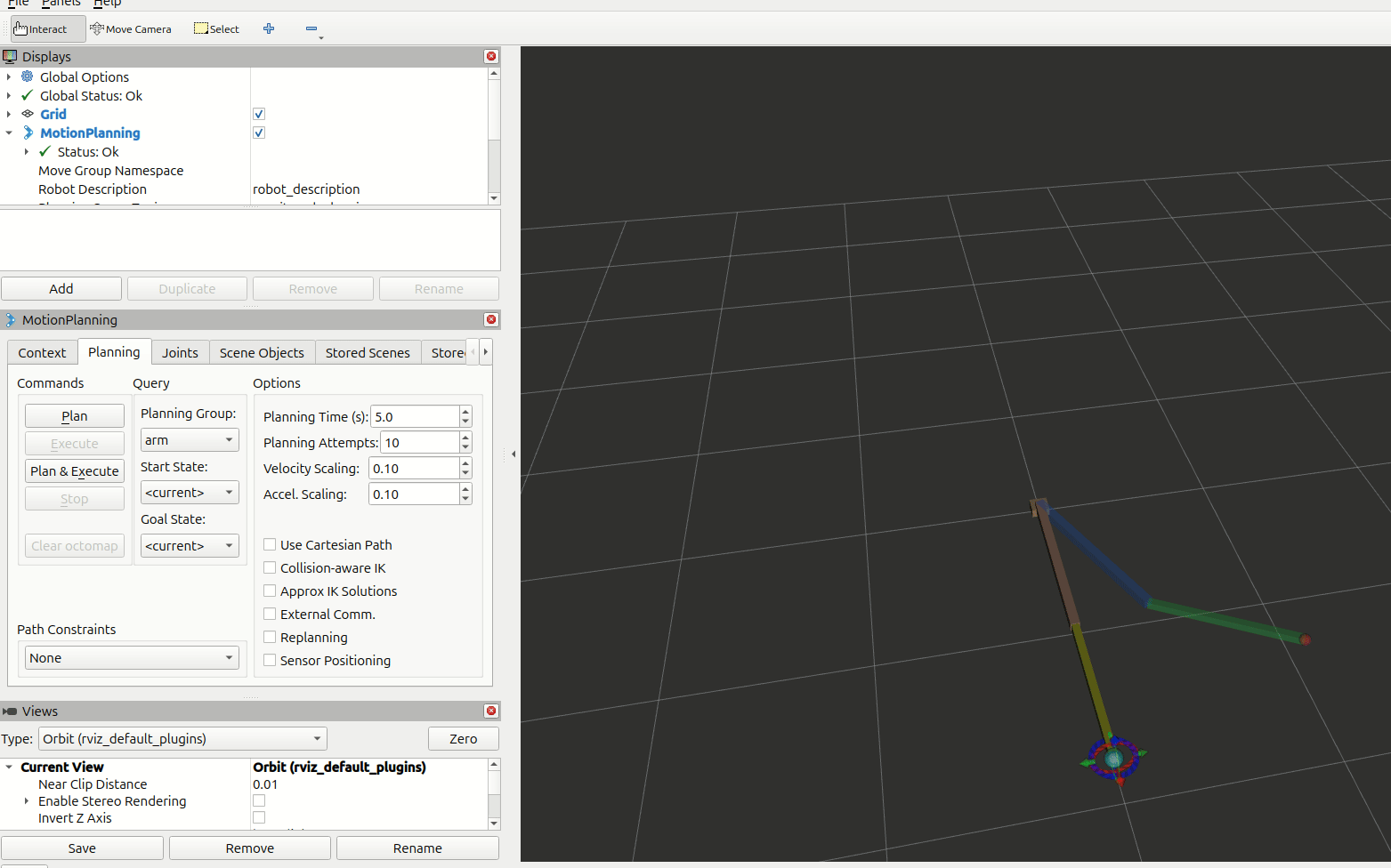 RViz2 MotionPlanning 面板