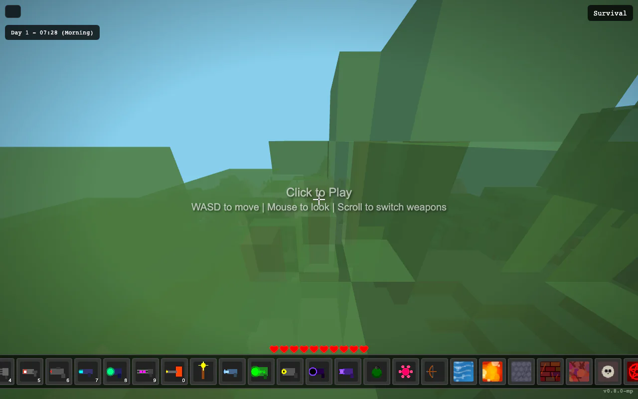 CraftMine: a Minecraft remake, 6,820 lines in a single file (generated with Vibe Coding)