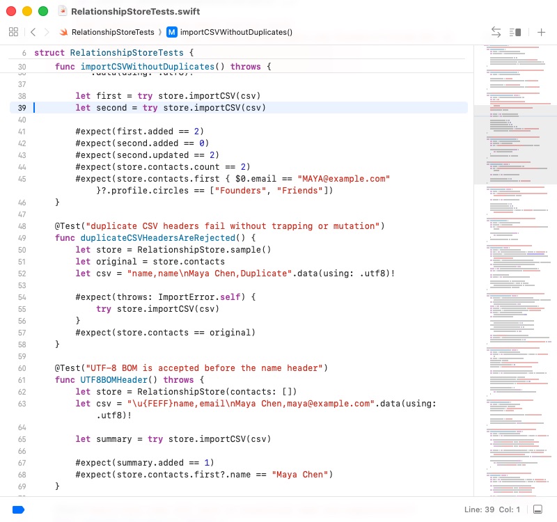 Public-behavior tests for repeated imports and invalid CSV headers