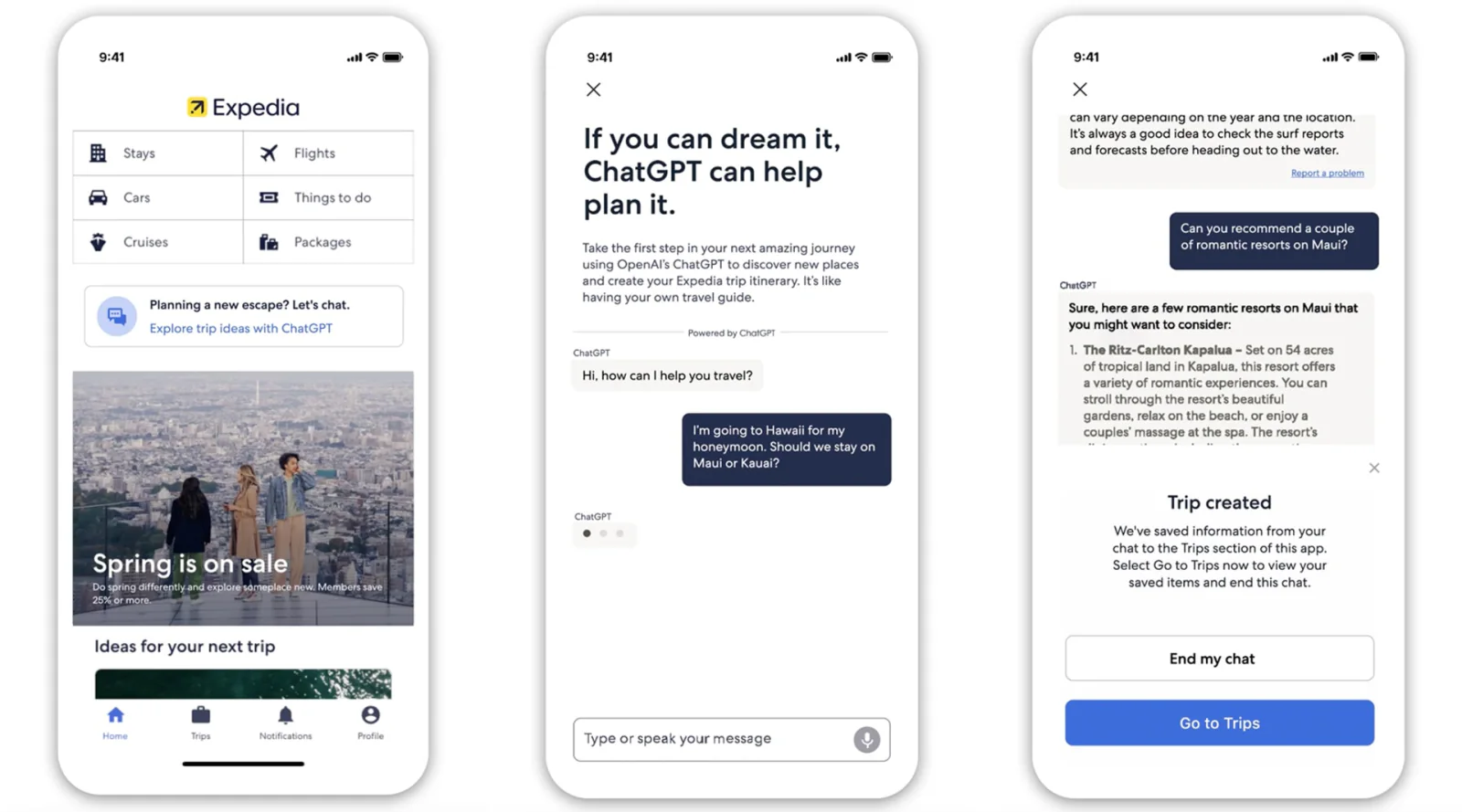 تخطيط السفر الحواري في Expedia