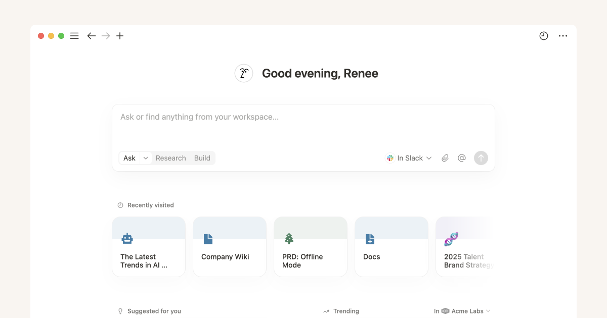 Notion Enterprise Search interface