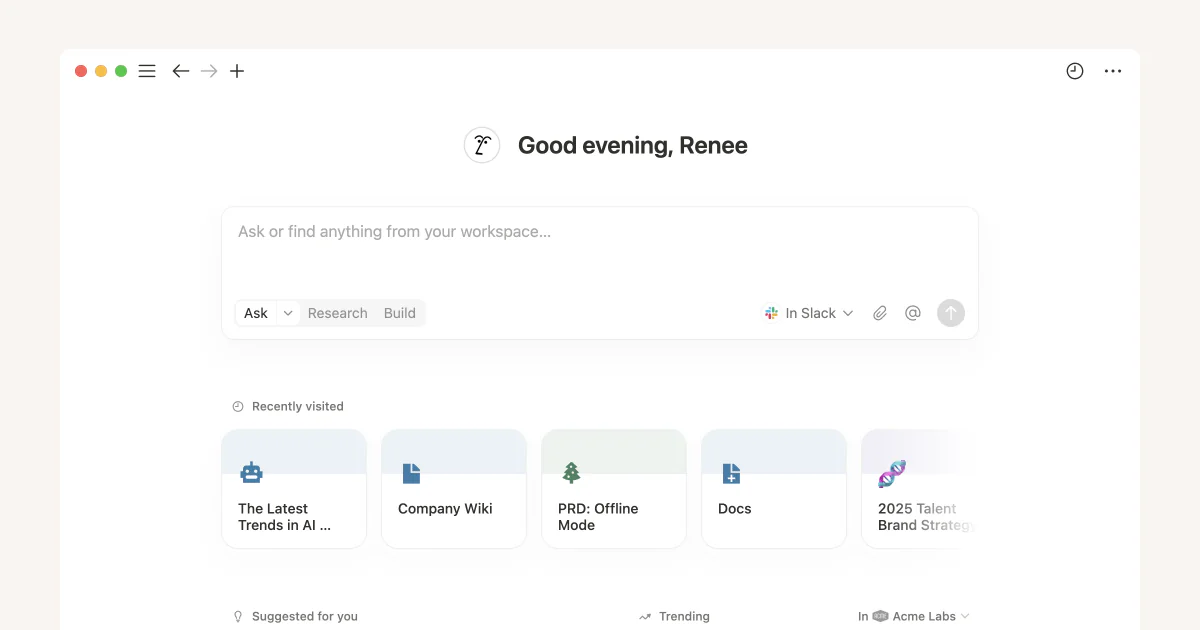 واجهة Notion Enterprise Search