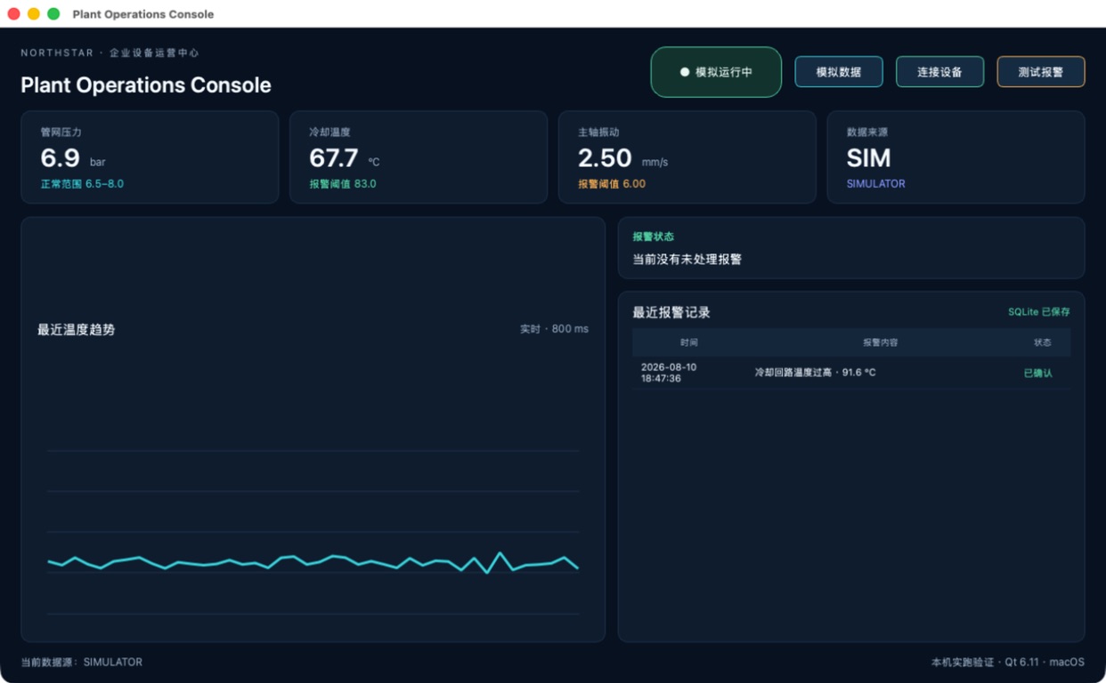 完全关闭并重启 Qt 应用后，SQLite 中的已确认报警记录仍然存在