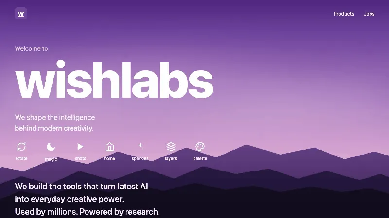 Wishlabs page generated and run from the screenshot