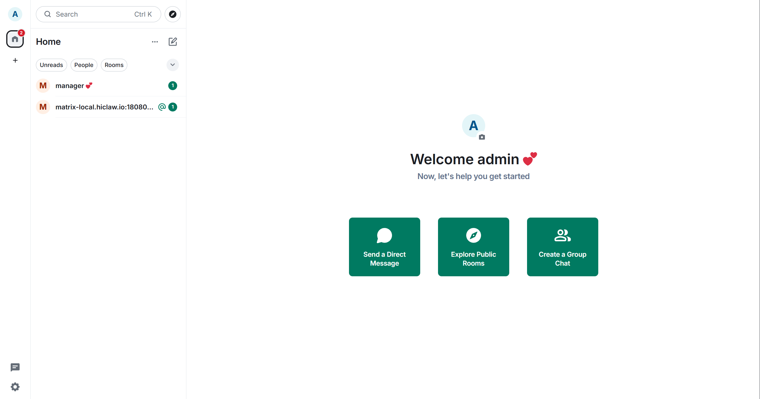 Element Web Home Page