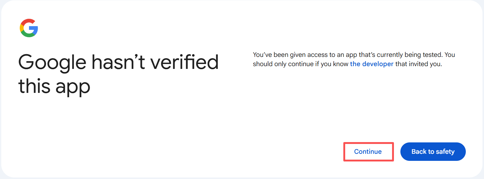 Google OAuth 授权页面