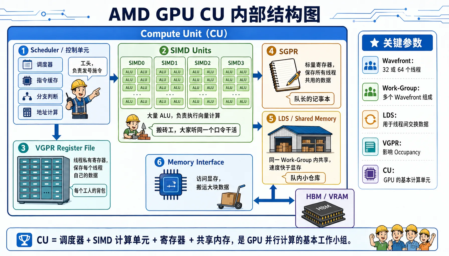 图2.12 AMD GPU CU 内部结构图
