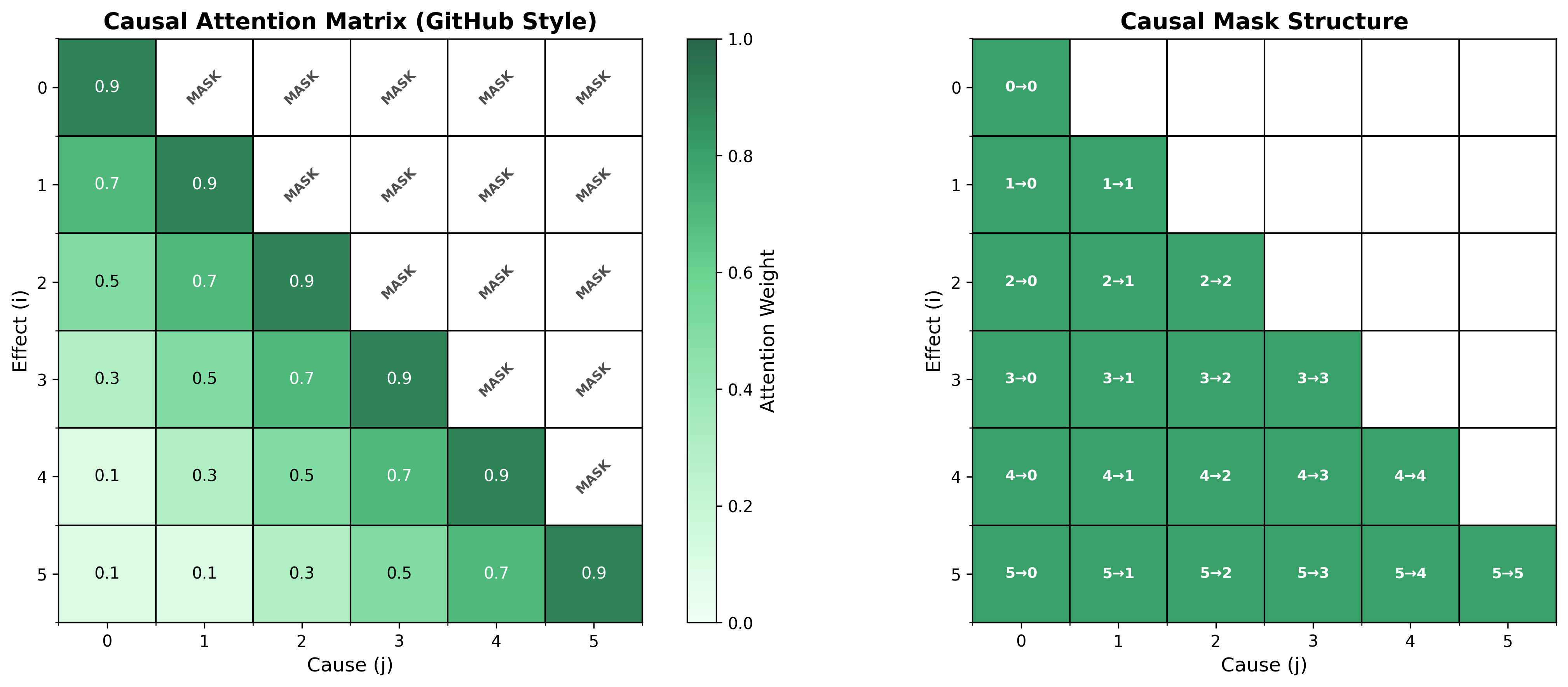 因果注意力矩阵与掩码结构